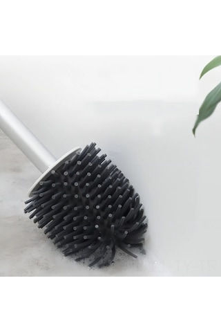Teltree Beyaz Silikon Tuvalet Fırçası - Esnek Tpr Uçlu, Ergonomik Tasarım, Su Tutmayan Tutucu İle Banyo Temizliği Aracı Beyaz