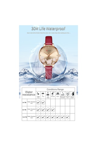 Leezsing Curren 9068 Kadın Klasik Kuvars Saat, 3atm Su Geçirmez Deri Kayış, Günlük Kullanım İçin Şık Ve Rahat Çok Renkli