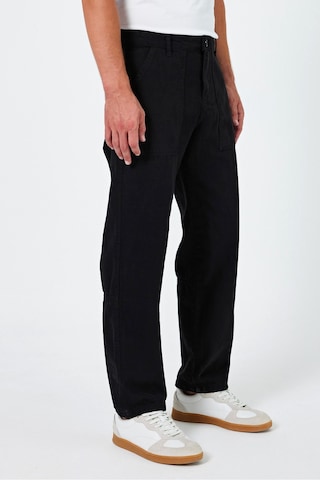 Tarz Cool Erkek Düz Baggy Jean Pantolon Siyah