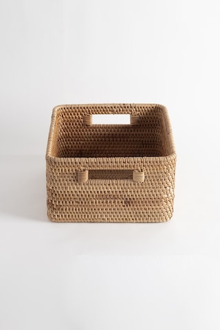 Meander Rattan Küçük Boy Saklama Kutusu & Dekoratif Sepet 27x25x1 Natural