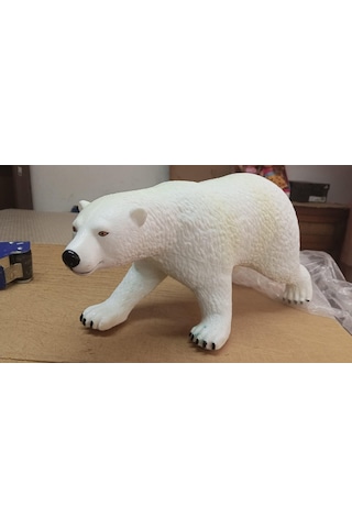 Plastik Oyuncak Büyük Boy Beyaz Kutup Ayısı 40 Cm