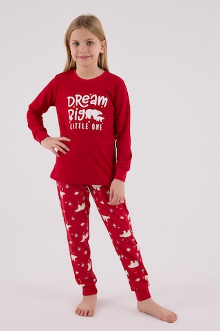 Rolypoly Kız Çocuk Kırmızı Pijama Takımı Rp3717-c-v1 Kırmızı