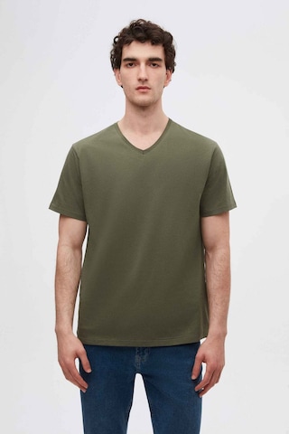 D's Damat Ds Damat Slim Fit Haki V Yaka %100 Pamuk T-shirt 4HC141996755M Haki