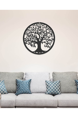 Metal Hayat Ağacı Duvar Dekorasyonu Siluet Sanatı Hediye İç Mekan Dış Mekan Bahçe Ev Dekorasyonu Siyah, 30x30cm 30 30cm