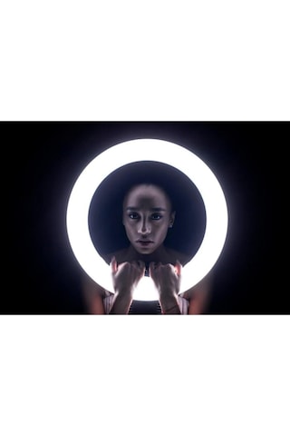 Ring Light 18inç Youtuber Tiktok Led Çantalı Ve Kumandalı 3 Telefon Tutucu Makyaj Işığı+2.1 M Tripod