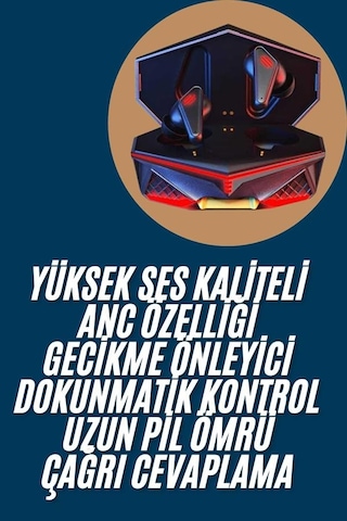 Profesyonel Tws Işıklı Kablosuz Bluetooth Kulaklık Oyuncu Kulaklığı