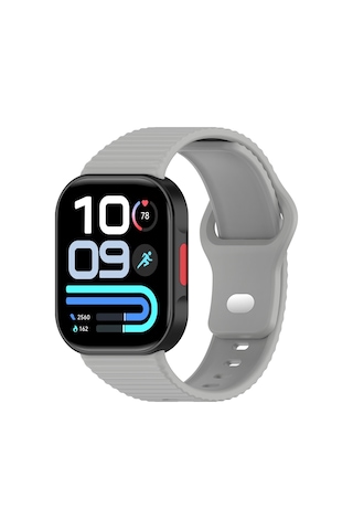 Redmi Watch 6 Silikon Kordon Tırtıklı Suya Dayanıklı Tasarım Gri