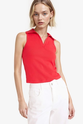 Defacto Slim Fit Dar Kesim Polo Yaka Ribana Atlet F4433ax25aurd117 Kirmizi