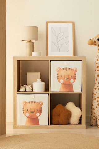 Ocean Home Textile 2'li Çocuk Odası Sevimli Kaplan Kutu Set 33 x 30 x 33 CM