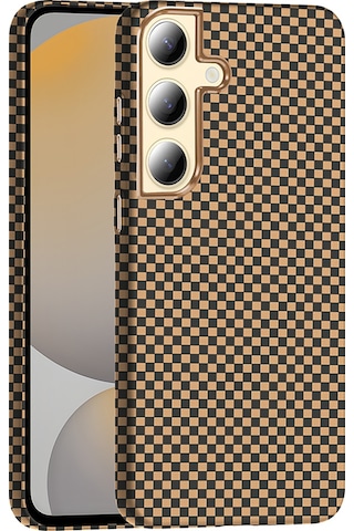 Mobilefix Galaxy Uyumlu S24 Kılıf M-safe Şarj Özellikli Karbon Fiber Görünümlü Gros Kapak - D Desert Titanyum