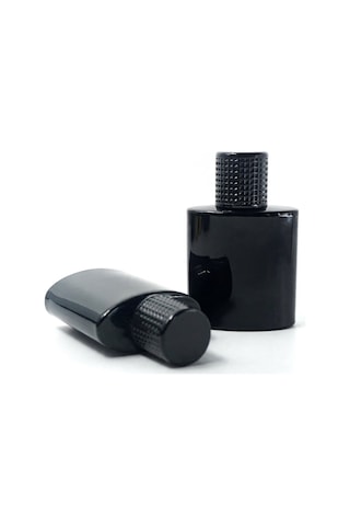 Parfüm Şişesi 50 Ml 2 Adet Özel Siyah Elips Kolay Kapama Boş Şişe