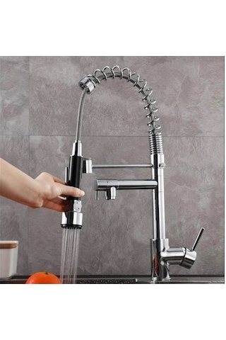 Hms Spiralli Çift Başlı Endüstriyel Mutfak Eviye Bataryası