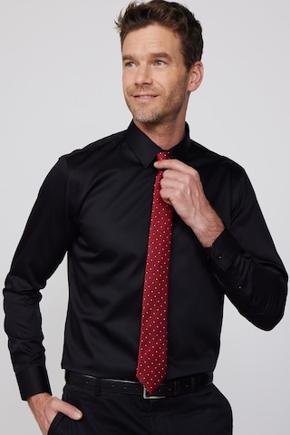 Tudors Slim Fit Non Iron Siyah Erkek Gömlek-29750-siyah Siyah