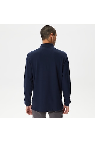 Nautica Nautıca Erkek Lacivert Slım Fıt Uzun Kollu Polo Desenli K37015t Lacivert