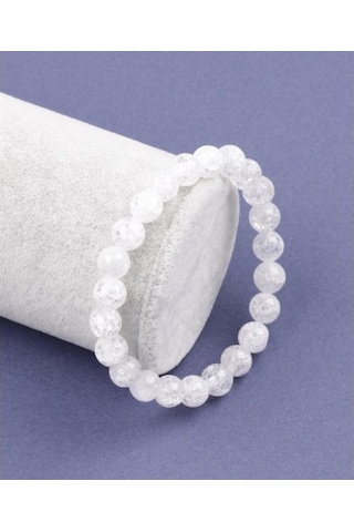 Tesbih Sakarya Necef Taşı Doğaltaş Bayan Bileklik Beyaz