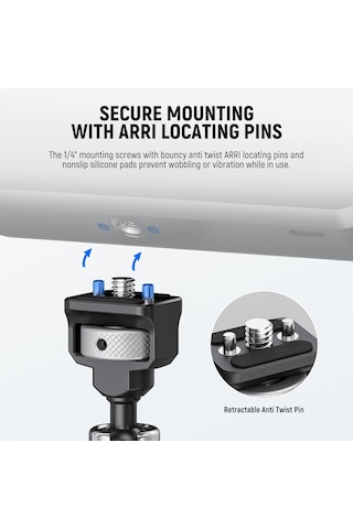1/4 İnç 1/4 İnç Mafsallı Magic Arm, 360 Küre Başlı Konumlandırma Pimleri, Dslr Aksiyon Kamerası Monitörü V