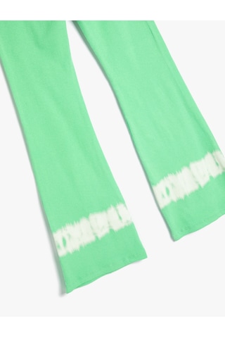 Koton İspanyol Paça Pantolon Batik Detaylı Pamuklu Yeşil 4skg40119ak 4SKG40119AK775 Yeşil