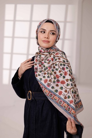 Mimiyum Alya Desen Soft Şal Bej