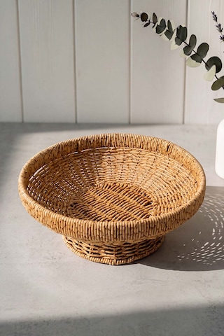 Hasır Ayaklı Rattan Meyvelik 28 Cm