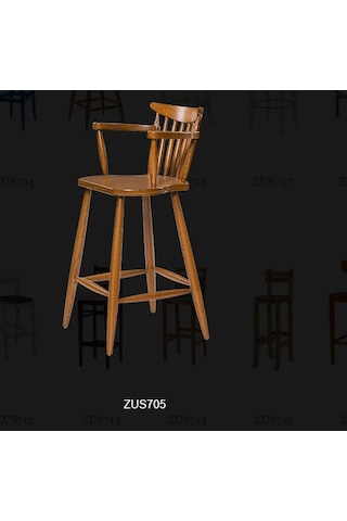 Sandalye Zus705 KAFES SIRTLIK MODEL Yarım Kolçak Model Kayın Retro Ayak Parlak Ceviz El Yapım