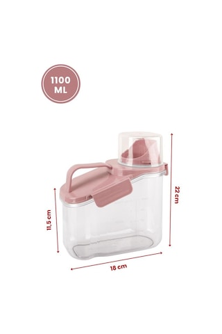 Flora Çok Fonksiyonlu Contalı Sızdırmaz Un Bakliyat Deterjan Saklama Kabı 1100 ML 3'lü Set