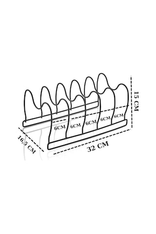 Dolap İçi Siyah Tencere Tava Kapak Düzenleyici Organizer Siyah