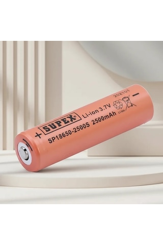 18650 3,7v 2500 Mah Başlıklı Şarj Edilebilir Pil