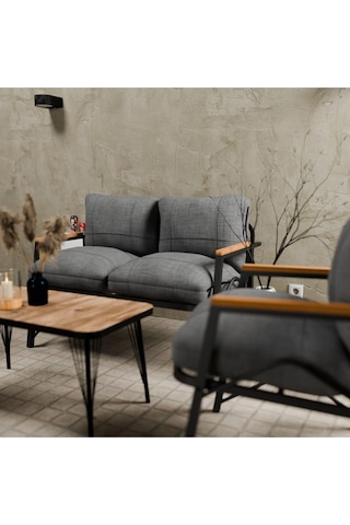 Mb Garden Furnıture Simetri Model, Balkon, Bahçe, Cafe, Metal Koltuk Takımı, Bahçe Takımı , Çay Seti, 2 1 1 Orta Sehpalı Orta Gri