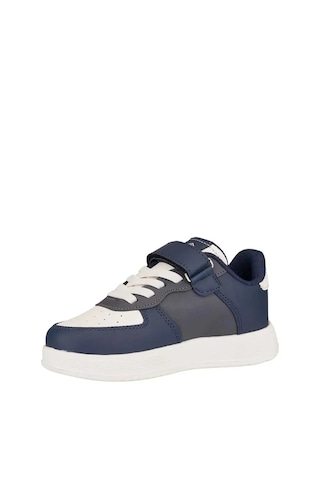 Zacoz Unisex Çocuk Spor Ayakkabı Cırt Cırtlı Hafif Rahat Günlük Okul Sneaker Lacivert Bej