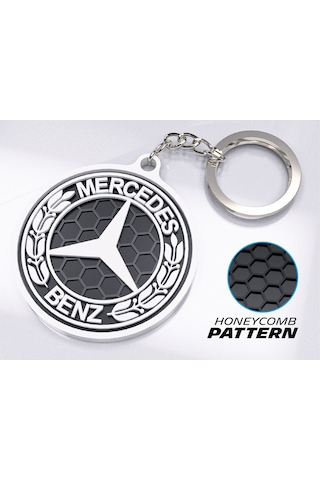 Markanıza Özel Petek Desenli Mercedes Benz Yazılı 3d Anahtarlık