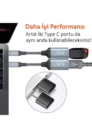 Livx Usb 3.0 To Type-c Çevirici Dönüştürücü 60w Hızlı Şarj Desteği 15 Cm Kablolu Otg Adaptör Sku: Smg8690010092168