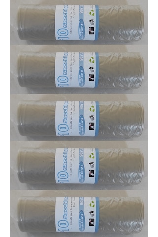 Şeffaf Çöp Poşeti 90x120 Cm 10'lu Rulo, 5 Rulo 50 Adet