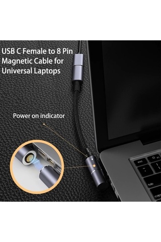 Ebitda Laptop Usb Tip-c 5.5x1.7mm Manyetik Şarj Kablosu 100w, Hızlı Şarj, Dayanıklı Kablo