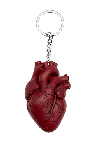 Anatomik Kalp Tasarım Anahtarlık Kırmızı