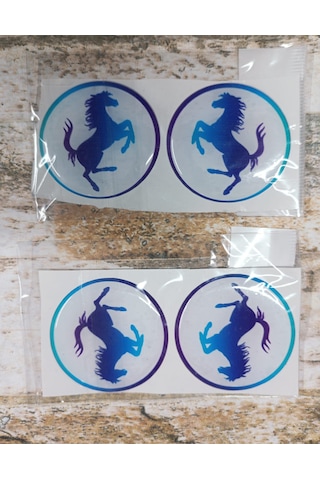 Sticker Mavi Beyaz Slikonlu Ferrarı 4x
