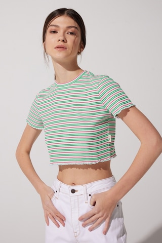 Lee Slim Fit Dar Kesim Bisiklet Yaka Kısa Kollu Crop Renkli Esnek Tişört L231112900 Çok Renkli