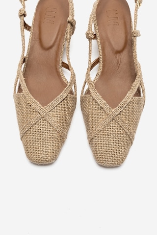 Luvishoes Olena Bej Hasır Kadın Topuklu Sandalet Bej - Bej