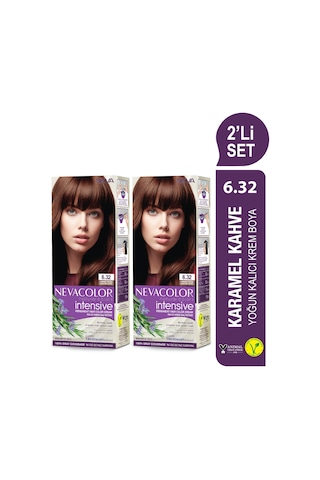 Intensıve 2'li Set 6.32 Karamel Kahve Kalıcı Krem Saç Boyası Seti
