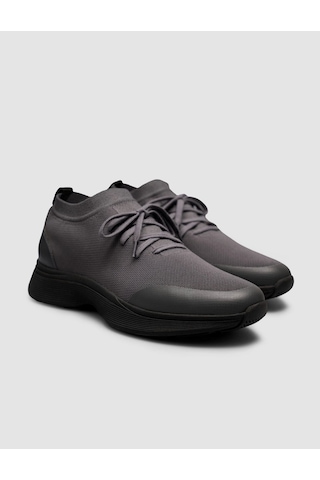 Cabani Triko & Hakiki Dana Deri Füme Erkek Sneaker Gri