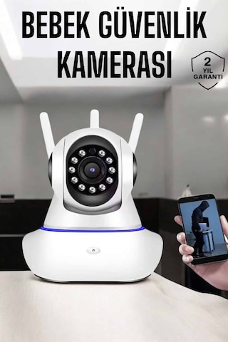 Wifi Kamera Ev Kamerası Gece Görüşlü Kablosuz Bebek Izleme Kamerası standart