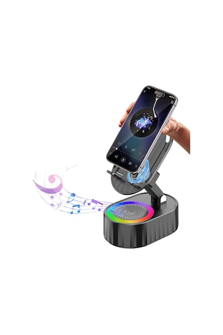 Ximistore9 5-in-1 Masaüstü Bluetooth Hoparlör: Kablosuz Şarj, Telefon/tablet Tutucu, Renkli Ambient Işık Ve 300 Katlanabilir Tasarım