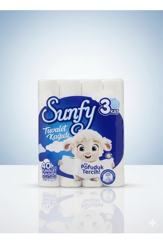 Sunfy 40'lı Tuvalet Kağıdı 3 Paket - 3 Katlı %100 Saf Selüloz Yumuşaklığı