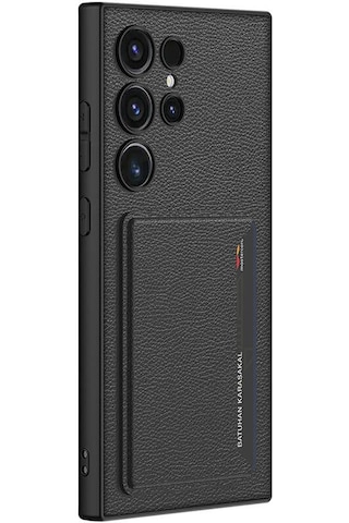 Galaxy S24 Ultra Suni Deri Arka Yüzey Zore Kartlıklı Kıpta Silikon Kapak Yeşil