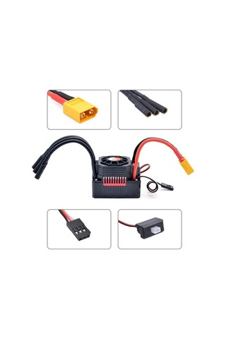 Bloomnest 80a Esc Bec Xt60 Fişli 2-3s Lipo Su Fırçasız 1/10 1/8 Rc Araba Arazi Paletli Hız Kontrol Cihazı