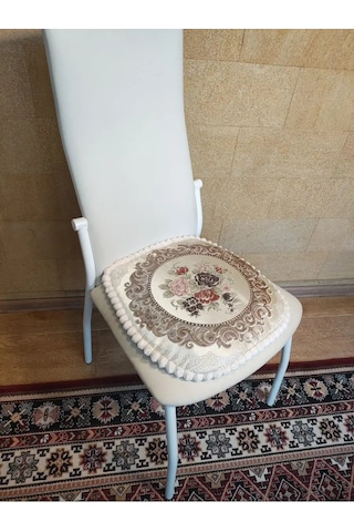 Burush Sandalye Minderi 40x40 Cm, Bağcıklı 160939742 Bej