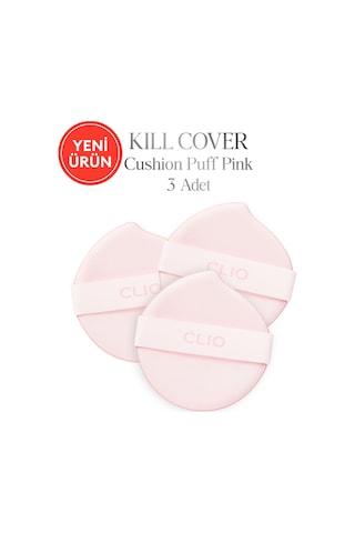Damla Şekilli, Detaylı Uygulama Sunan Sünger Puf Clıo Kill Cover Cushion Puff Pink 3adet