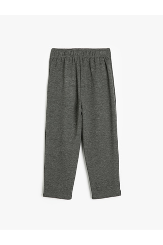 Koton Basic Pantolon Beli Lastikli Pile Detaylı Antrasit 5wkg40228ak Antrasit