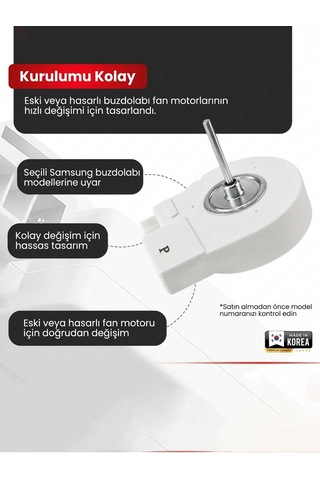 Samsung Buzdolabı Uyumlu Evaporatör Fan Motoru Swı Da31-00146e - Made İn Korea Da31-00146g, Drep5020lb Uyumlu
