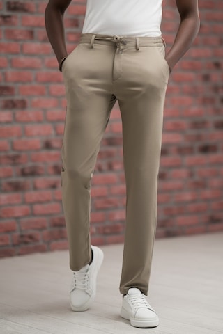 Paul Martin Regular Fit Likralı Penye Kumaş Beli İplikli Ve Lastikli Jogger Pantolon Açık Kahverengi