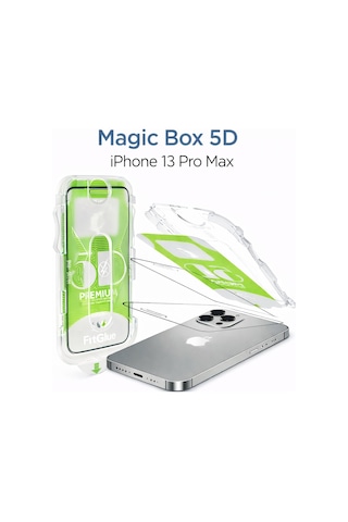 Apple, Uyumlu iPhone 13 Pro Max Epro 5d Şeffaf Ekran Koruyucu Cam Full Kaplama